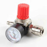 1 pc Compressed Air Reducer, 1/4 Pressure Reducer, 4-hole Pressure Regulator with Gauge, Compressor, PC + Metal material In Australia - Darrahopens