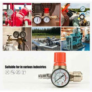 1 pc Compressed Air Reducer, 1/4 Pressure Reducer, 4-hole Pressure Regulator with Gauge, Compressor, PC + Metal material In Australia - Darrahopens