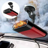 Car defroster windshield demister 12V car heater 360 degree rotatable 150W portable car fan with suction cup mount, Plastic material, Black Color In Australia - Darrahopens