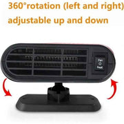 Car defroster windshield demister 12V car heater 360 degree rotatable 150W portable car fan with suction cup mount, Plastic material, Black Color In Australia - Darrahopens