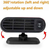 Car defroster windshield demister 12V car heater 360 degree rotatable 150W portable car fan with suction cup mount, Plastic material, Black Color In Australia - Darrahopens