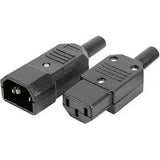1 pair AC250V 10A IEC C14 male C13 female, 3 pin terminals Inline adapter contact power socket, Copper material In Australia - Darrahopens