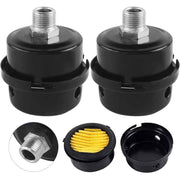 2 Pieces Air Filter Silencer, Air Compressor Filter Silencer, 3/8" Air Compressor Filter 16mm, Metal material, exhaust sound control, Black Color