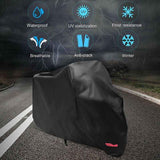 Motorcycle Cover XL 245x105x125 cm Black Waterproof Outdoor Indoor Compatible with Harley-Davidson Honda Suzuki, Black/Red Color Options In Australia - Darrahopens
