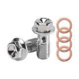 Motorcycle Stainless Steel M10 X 1.25 Banjo Bolts Brake Master Cylinder Screw Hose Hydraulic Clutch Caliper Bolt, Stainless Steel + Copper material In Australia - Darrahopens