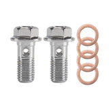 Motorcycle Stainless Steel M10 X 1.25 Banjo Bolts Brake Master Cylinder Screw Hose Hydraulic Clutch Caliper Bolt, Stainless Steel + Copper material