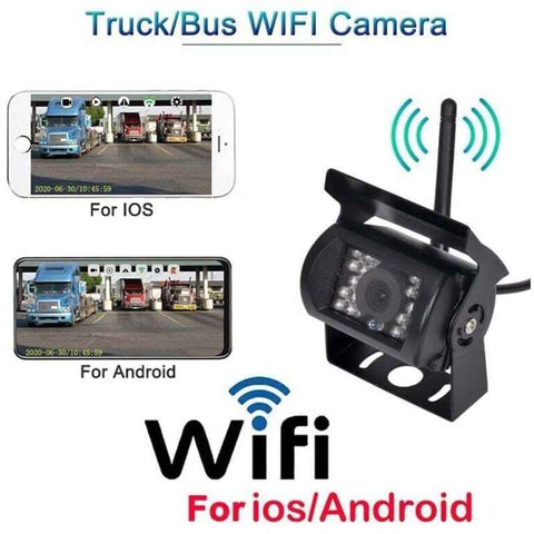 WIFI HD Wireless Truck Backup Camera, 12V-24V, 170 degree Wide Angle, 50m Range, Night Vision, Waterproof IP67, Metal material, White Color In Australia - Darrahopens