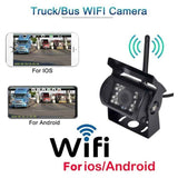 WIFI HD Wireless Truck Backup Camera, 12V-24V, 170 degree Wide Angle, 50m Range, Night Vision, Waterproof IP67, Metal material, White Color In Australia - Darrahopens