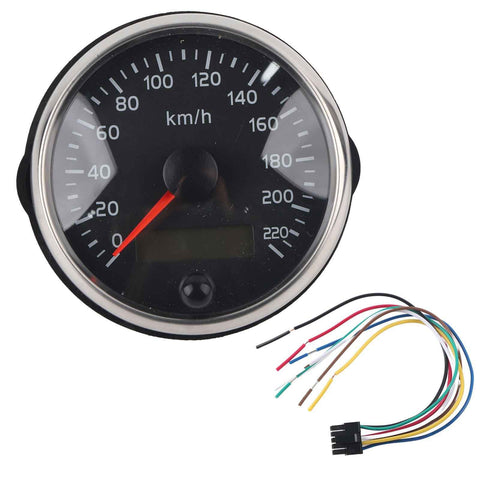 85mm Speedometer LCD Adjustable Waterproof 220KM/H for 12V/24V Car Truck Boat Motor, Stainless Steel + Plastic material, Black/White Color Options In Australia - Darrahopens