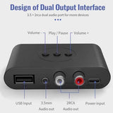 Bluetooth 5.2 Audio Receiver NFC USB Memory RCA 3.5mm Aux USB Stereo Music Wireless Adapter Wireless, Plastic + Metal material, Black Color In Australia - Darrahopens