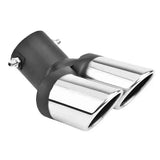 Universal 63mm Stainless Steel Dual Exhaust Pipe for Car, Stainless Steel + Steel material, exhaust sound control, Black/Silver Color Options In Australia - Darrahopens