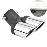 Universal 63mm Stainless Steel Dual Exhaust Pipe for Car, Stainless Steel + Steel material, exhaust sound control, Black/Silver Color Options In Australia - Darrahopens