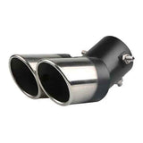 Universal 63mm Stainless Steel Dual Exhaust Pipe for Car, Stainless Steel + Steel material, exhaust sound control, Black/Silver Color Options In Australia - Darrahopens