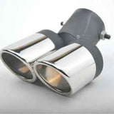 Universal 63mm Stainless Steel Dual Exhaust Pipe for Car, Stainless Steel + Steel material, exhaust sound control, Black/Silver Color Options In Australia - Darrahopens