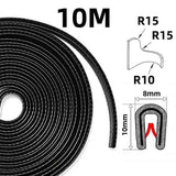 10m edge strip edge profile black edge tape clamping profile rubber, PVC + Rubber material, automotive replacement use, Black Color In Australia - Darrahopens