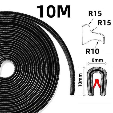 10m edge strip edge profile black edge tape clamping profile rubber, PVC + Rubber material, automotive replacement use, Black Color In Australia - Darrahopens