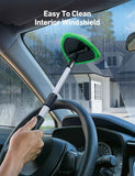 Windshield Washer, Car Windshield Cleaning Tool for Inside with 4 Reusable and Washable Microfiber Pads, Green, Green Color In Australia - Darrahopens