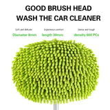 Microfiber Car Wash Brush Mop Extendable Long Handle Scratch-Free Removable and Washable Cover for Car Replace Spare Head Cover