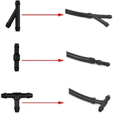 Hose for washer fluid, 3M - Hose for washer nozzle, mist sprayer, with hose connection 9 pcs, Rubber material, automotive replacement use, Black Color