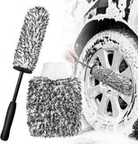 Rim Brush - Car Wheel Brush with Car Wash Mitt - Microfiber Rim Brush - Tire Brush - Wheel Brush - Rim Cleaner
