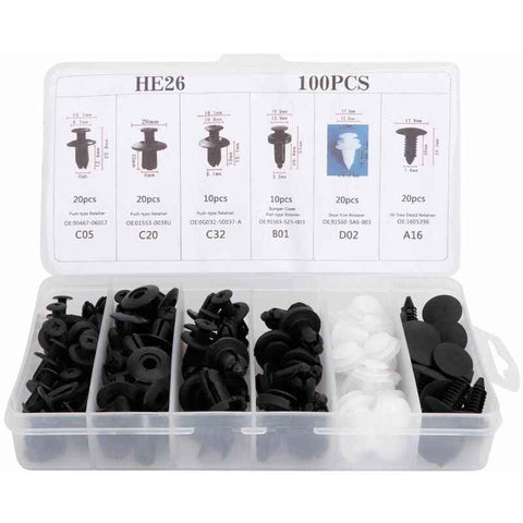 100 pcs Universal Door Trim Clip, Plastic Car Push Rivet Kit Door Card Panel Trim Clips Bumper Fastener Retainer In Australia - Darrahopens