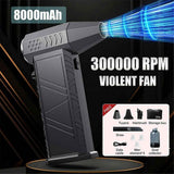 Turbo Jet Fan 300000RPM Powerful Air Blower, Brushless Motor Portable Dust Cleaner for Car Interior, 8000mAh Battery In Australia - Darrahopens