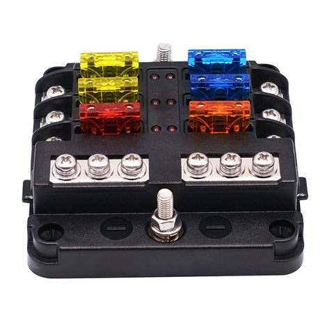 6 Way Waterproof Fuse Block with LED Indicator and Negative Bus, 12V 24V Marine Fuse Box for Car and Boat, Waterproof Design In Australia - Darrahopens