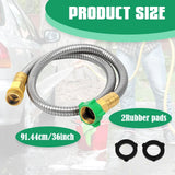 Garden Leader Hose, Stainless Steel Flexible Water Extension Pipe for Car Wash and Outdoor Use, 3 Ft, Stainless Steel Construction In Australia - Darrahopens