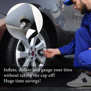 16 Pcs Flow Through Tire Valve Stem Caps, Double Valve Inflator Extensions for Truck Car RV, High Pressure, Copper Tone