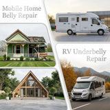 RV Underbelly Tape, Corrugated Waterproof Thick Adhesive Patch for Camper Travel Trailer Mobile Home Repair, Black 6 Inch x 66 Feet, 2 Pack