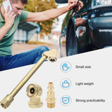 Brass Air Chuck Kit with Dual Head Tire Inflator Nozzle and 1/4 Inch NPT Hose Accessories for Trucks, Brass Construction