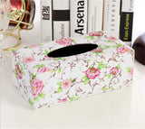 Leather Tissue Box Holder Waterproof Rectangular Tissue Box Cover for Home Office Car Decor Floral Pattern, Flower In Australia - Darrahopens