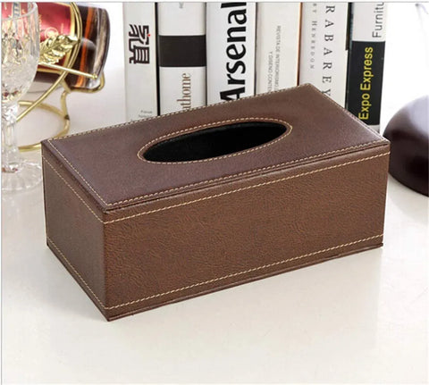 Leather Tissue Box Holder, Waterproof Rectangular Tissue Box Cover for Home Office and Car Decor, Brown, Ka, Waterproof Design In Australia - Darrahopens