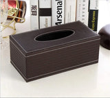 Leather Tissue Box Holder Waterproof Rectangular Napkin Paper Cover for Home Office Car Decor Brown, Mai, Waterproof Design