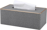 Leather Tissue Box Holder Waterproof Rectangular Tissue Box Cover for Home Office and Car Decor Gray, Style-4, Waterproof Design In Australia - Darrahopens