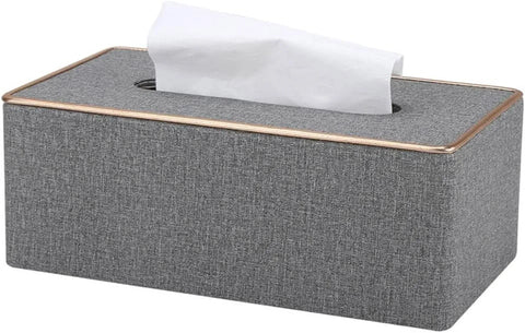Leather Tissue Box Holder Waterproof Rectangular Tissue Box Cover for Home Office and Car Decor Gray, Style-4, Waterproof Design In Australia - Darrahopens