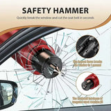 2 Pack Emergency Hammer and Seat Belt Cutter for Car Escape Safety Tool, Key Ring Size with Mounting Base, Red In Australia - Darrahopens