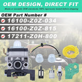 9 in 1 Carburetor Kit for Honda GX25 GX35 FG110 HHT25 HHT35 Engine, with Gasket Filter Fuel Line Spark Plug Bulb In Australia - Darrahopens