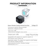 Wireless CarPlay Android Auto 2-in-1 Smart Car Connection Box for Apple iPhone and Android Devices, Size 33, Black