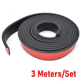 Universal Rubber Fender Flares, Car Wheel Arch Wing Expander Eyebrow Mudguard Lip Body Kit Protection, Black, 3m x 3cm In Australia - Darrahopens