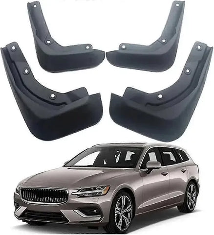 Mudguards for Volvo V60 MK II Estate 2019-2021, Molded Front and Rear Splash Guards, Semi-Rigid ABS Plastic Set