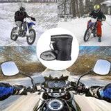 Motorcycle Handle Muff Warm Gloves, Windproof Waterproof PU Handlebar Covers with Short Plush Lining for Winter Riding