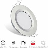 4 Pack LED Recessed Spotlight 12V 3W 6400K Cool White, 58-65mm Hole Ceiling Light for Motorhome Boat Caravan, Silver Finish In Australia - Darrahopens