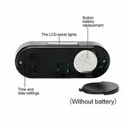 2 in 1 LCD Digital Car Electronic Clock Thermometer, LED Time Temperature Display with 12/24 Hour Modes for Dashboard
