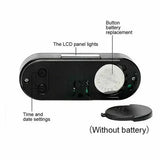 2 in 1 LCD Digital Car Electronic Clock Thermometer, LED Time Temperature Display with 12/24 Hour Modes for Dashboard