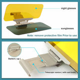 2-in-1 Car Sun Visor, Day and Night Anti-Glare Driving Sunshade with Grey and Yellow Lenses for Windshield Use In Australia - Darrahopens