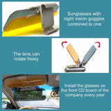 2-in-1 Car Sun Visor, Day and Night Anti-Glare Driving Sunshade with Grey and Yellow Lenses for Windshield Use In Australia - Darrahopens