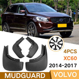 4x Front and Rear Car Fenders for Volvo XC60 2014 2015 2016 2017, Molded Mudguards, Semi-Rigid ABS Plastic Set In Australia - Darrahopens