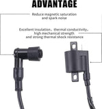 Ignition Coil Compatible with Yamaha PW50 PW80 1981-2009, 45mm Hole Spacing 90 Degree Angle Replacement Coil Module