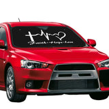Faith Hope Love Heart Universal Accordion Folding Aluminum Windshield Sunshade 51" x 27.5", Reflective Car Shade for SUV and Truck